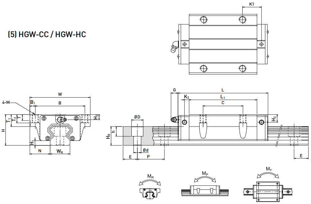 HIWIN HGW30HC轴承 滑块轴承  滑块导轨  滑块导轨轴承